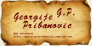 Georgije Pribanović vizit kartica